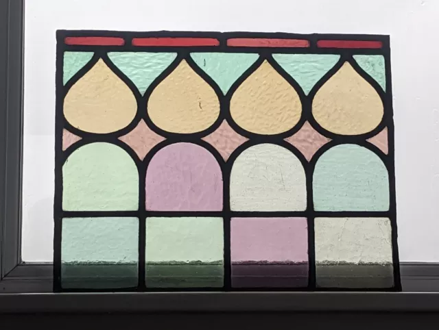 Eye Catching Victorian Compact Welsh Stained Glass Panel