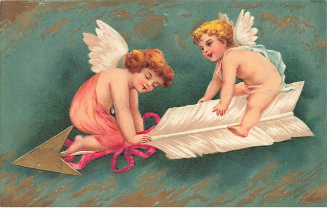 Ancienne Carte Anges N°41737 - Gaufré, Occasion