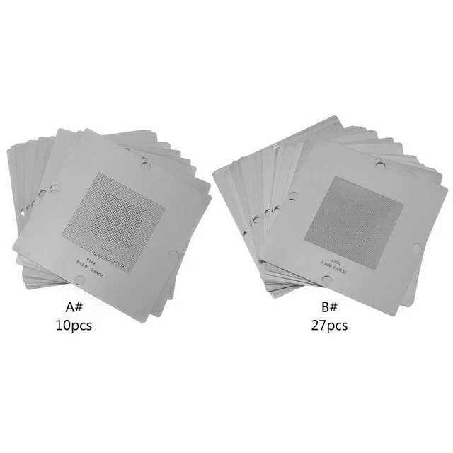 90x90mm BGA Reballing Stencil Kit 10/27Pcs BGA Template Suitable Laptop