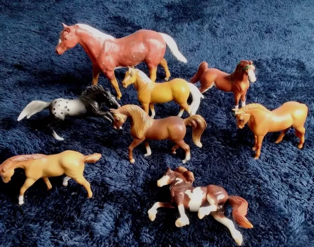 Mixed Lot of 8 Breyer Reeves Horse Figurine Toys 3" Miniature Some Vtg