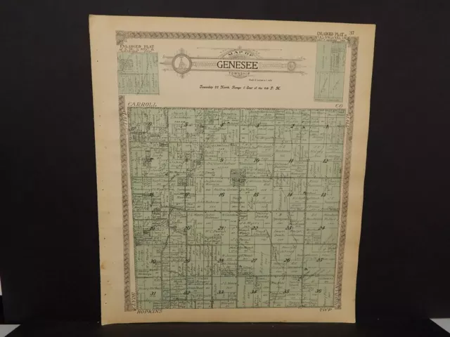 Illinois Whiteside County Map Genesee Township 1912  Z6#91