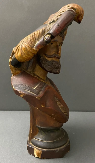 Paire de bustes en plâtre polychrome Fausto et Margherita Acanuti XXe H6198 5