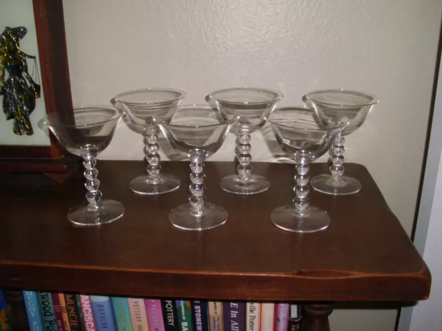 Vintage Imperial Candlewick 5 1/8" Sherbet/Martini Glass Set of 6