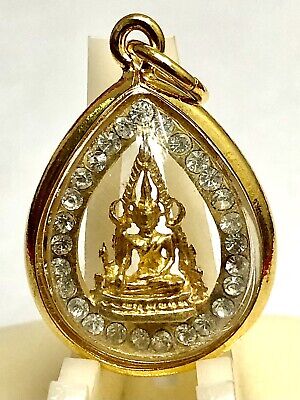 Mini Phra Somdej Chinnarat Gold Case Thai Amulet Buddha Charm Holy Talisman L004