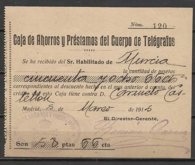 E29-Historia Postal,Fiscales ,Caja De Ahorros Y Prestamos Del Cuerpo De Telegra