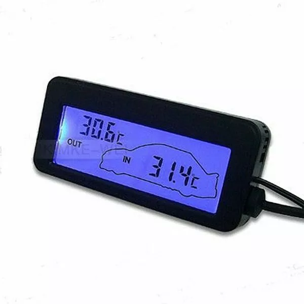 Neu LCD Innen/Außen Auto Thermometer ℃ / ℉ Umschaltbar 