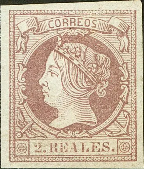 Isabel Ii. Period Ohne Dentar. ( ) Mng 56. 1860. 2 Reales Lila. Riesige