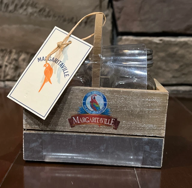 Margaritaville Refillable Salt & Pepper Shakers With Caddy 4.5" X 2.6" X 4.7" Margaritaville Refillable Salt & Pepper Shakers With Caddy 4.5" X 2.6" X 4.7"