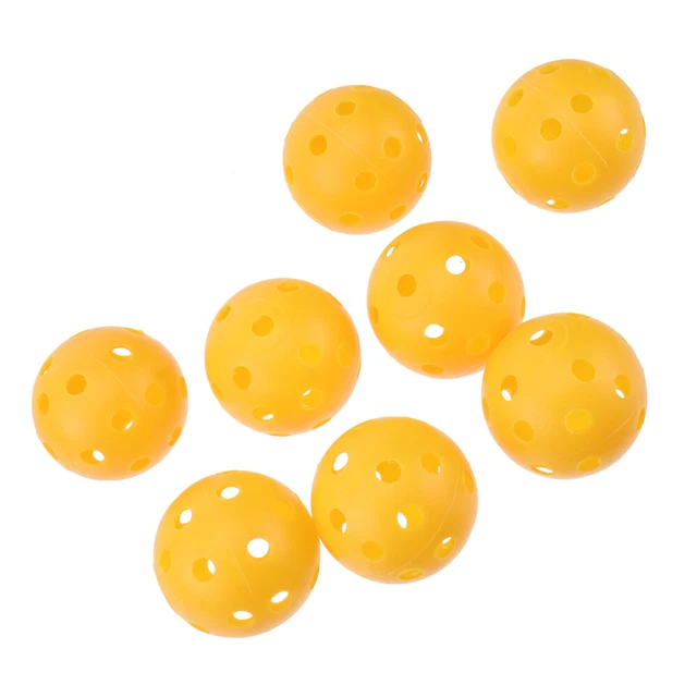 Balle de pickleball de balles de en plastique 8pcs jaune avec la boule de jouet