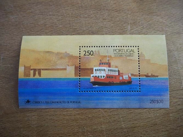 1989 Portugal, 100 Blocks Fährschiff, postfrisch/MNH, BL 65, ME 1100,-