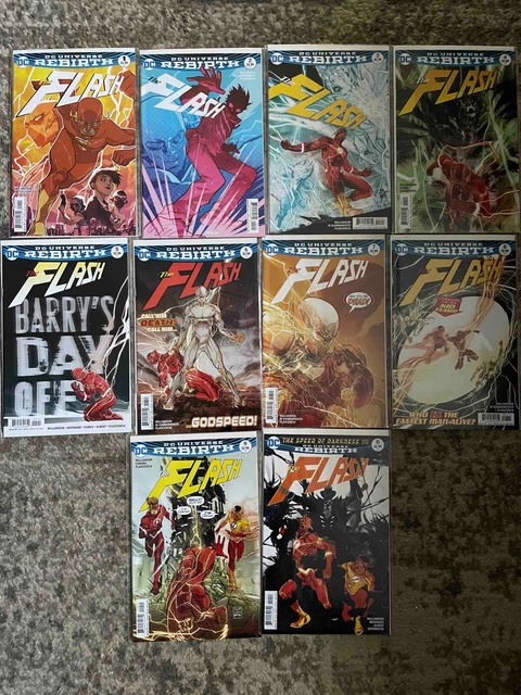 The Flash Rebirth Comic Book lot #1-10 Key Issues 1st Godspeed & 1st Fast Track