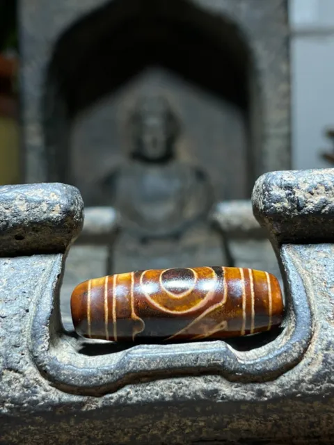 Old Tibetan Nepalese Himalayan Ancient 1 eye Old Dzi Talisman Beads Amulet