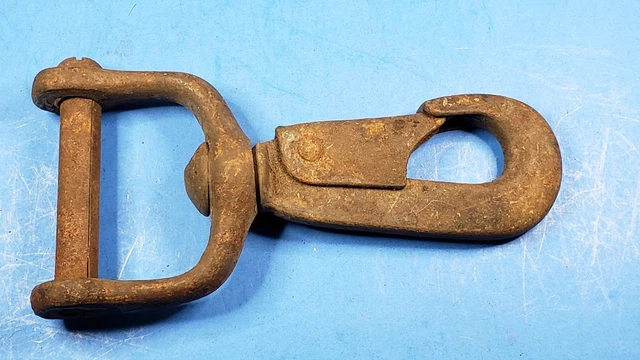 Vintage Snap Hook Carabiner 2" Roller Threaded Clevis Winch Rotating Tie Down 2