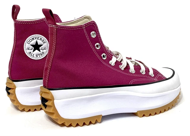 Converse Run Star Hike High Top Hibiscus Red Sneakers Men's 7 Women’s Size 8.5 Converse Run Star Hike High Top Hibiscus Red Sneakers Men's 7 Women’s Size 8.5