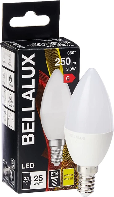 Bella Lux LED Light Bulb | E14 | Warm White | 2700 K | 3.3 Ersatz für 25 Watt
