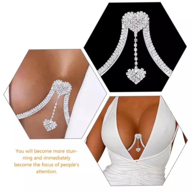 Crystal Chest Bracket Chain Pendant Rhinestone Breast Support Diamond 3