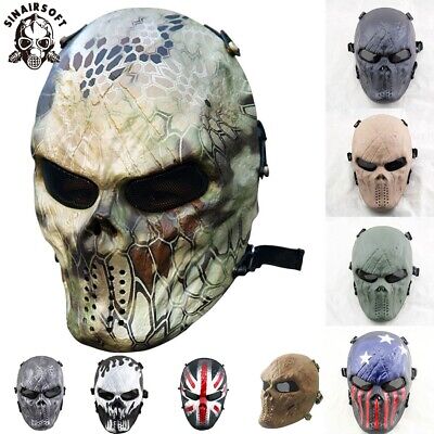 Tactical Skull Ghost Full Face Masks Skeleton Paintball Airsoft CS Warrior Games
