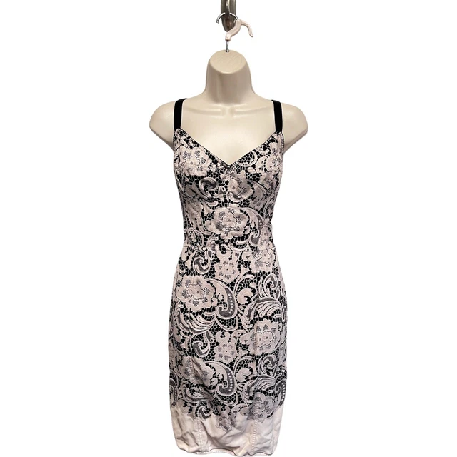 Dolce & Gabbana Body Con Lace Print Bustier Dress 44 Black & Taupe Floral Dolce & Gabbana Body Con Lace Print Bustier Dress 44 Black & Taupe Floral