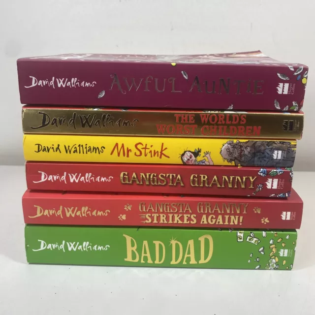 6 Lot David Walliams- Awful Auntie, The Worlds Worst Children, Mr Stink, +3