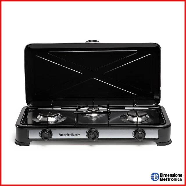 Fornello A Gas Gpl A 3 Fuochi Smaltato Bianco Con Coperchio KASART - Foto 4