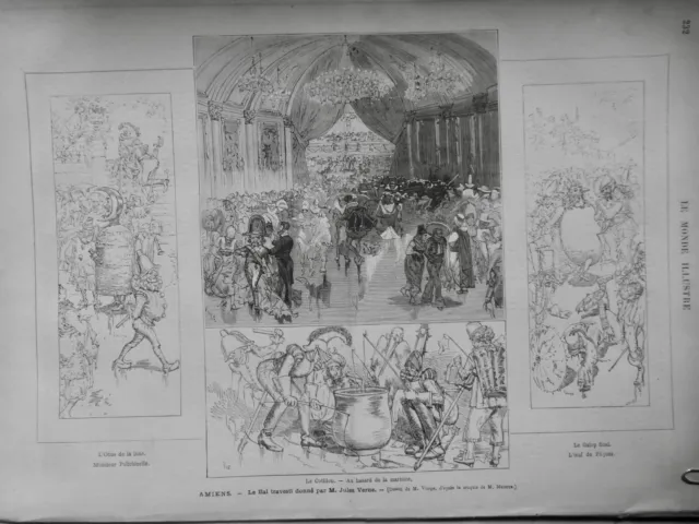 1877 Personnalite Jules Verne Bal Travesti Jules Hetzel 4 Journaux Anciens