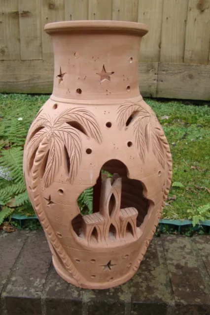 Bedouin Arabic Terracotta Clay Lantern / Pot