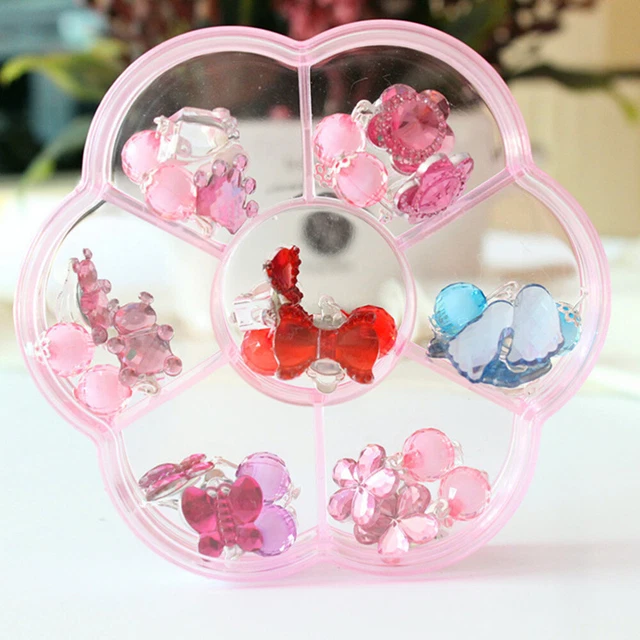 7 Pairs Party Favors for Kids Acrylic Hoop Earrings Little Girl