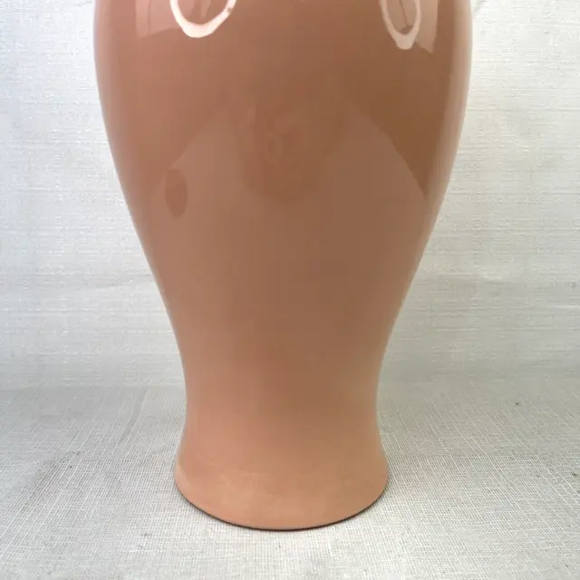 Vintage ROYAL HAEGER Art Pottery Vase Salmon Pink 13" Art Deco Elegant Style USA 3