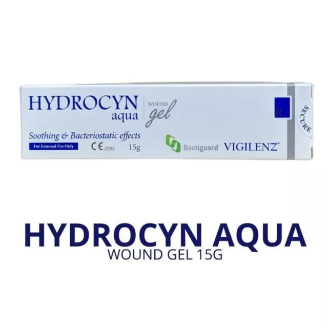 HYDROCYN Aqua Wound Gel Hydrogel Soothes Cools Burns, Ulcers, Bed Sores Dressing