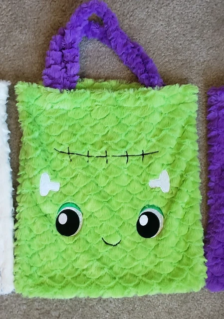 Green Faux Fur Fashion Bag Halloween Frankenstein Soft Purse Shoulder Shop Bag