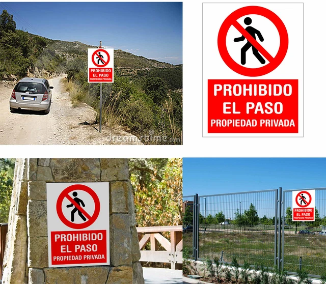 CARTEL PROHIBIDO EL PASO Propiedad Privada. Vinilo corte sobre ...