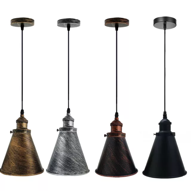 Vintage Retro Industrial Metal Ceiling Light Shade Rustic Hanging Pendant Lights
