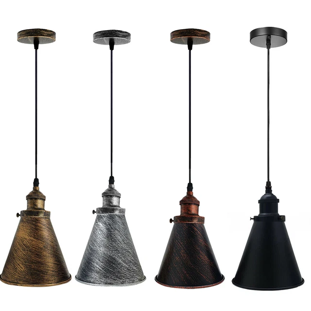 Vintage Retro Industrial Metal Ceiling Light Shade Rustic Hanging Pendant Lights