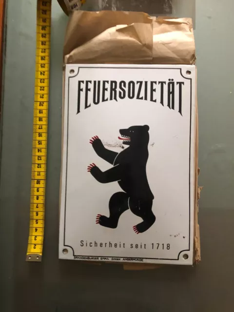 Schild Emailleschild Versicherung Feuersozietät Berlin 16cm x 24cm