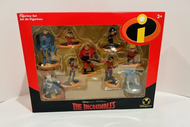 Disney/Pixar *The Incredibles* Disney Store Original 9 Figurine Set 2004 ( NEW )