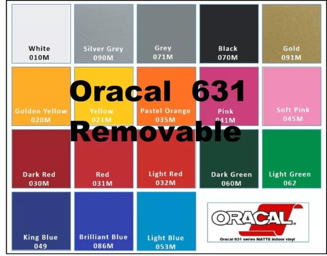 12"x 10 Feet Matte Oracal 631 Adhesive backed Vinyl  Silhouette Removable