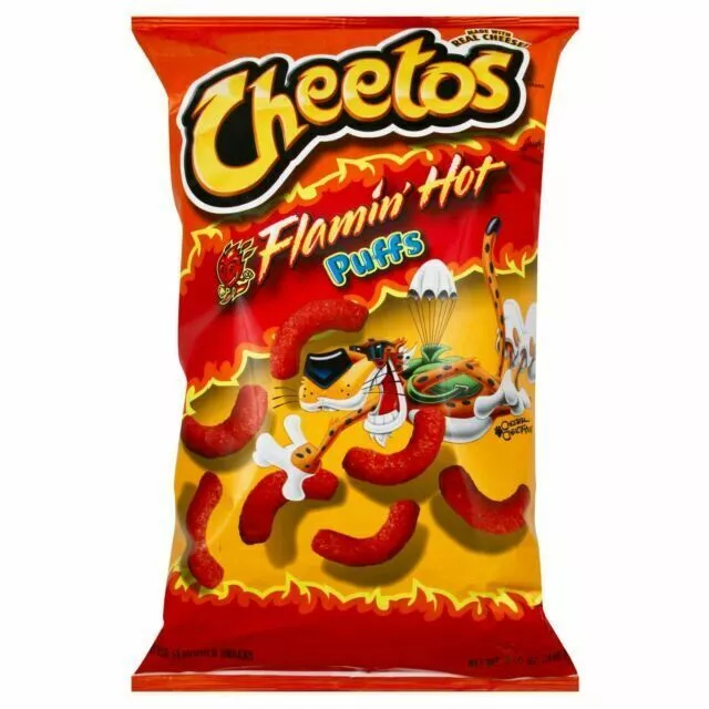 CHEETOS CRUNCHY FLAMIN' Hot Cheese Flavored Snacks 3.25 oz Bag EXP 07/