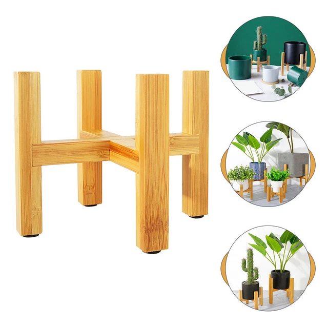 Lot De 3 Tabourets En Bois Pour Plantes - Diamètres 19, 15 Et 12,5 Cm - Hauteur 4 Cm - Socles Décoratifs Pour Intérieur/extérieur