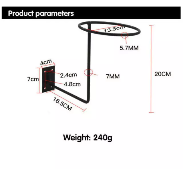 1X Motorcycle Bike Helmet Holder Hook Jacket Bag Display Wall Mount Hanger Rack 2