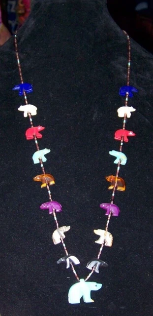 Bear Fetish Neckalce-Comprised of a variety of semi-prescious stones-Beautiful!