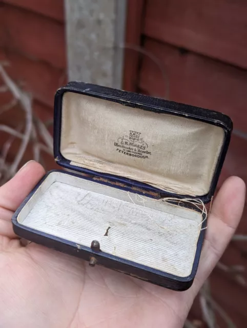 Old Jewellery Box or Case for an Antique Brooch - G R NOAKES PETERBOROUGH