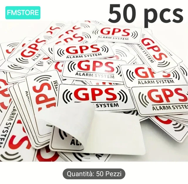 StickersLab Adesivi Allarme GPS Antifurto | 4 Pezzi Neri 12x6cm | Per Auto, Moto, Camion - Foto 5