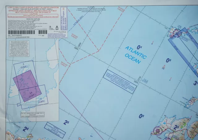 Low Flying Chart Europe Sheet 3A United Kingdom. 2021