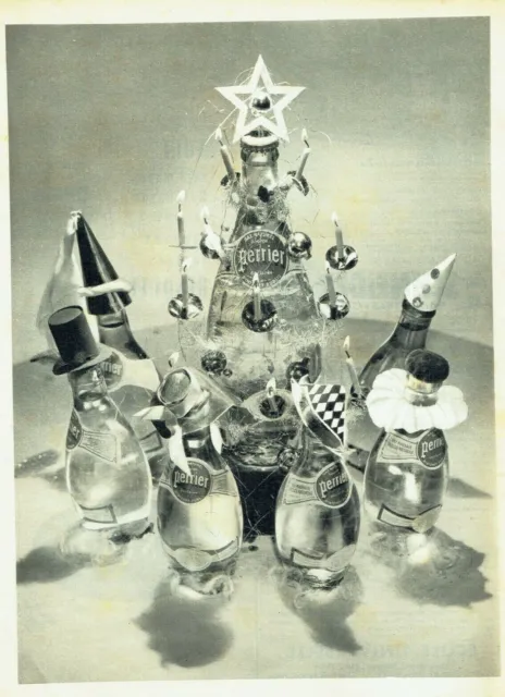 Publicité Advertising 520  1954   Perrier eau minérale  Noel