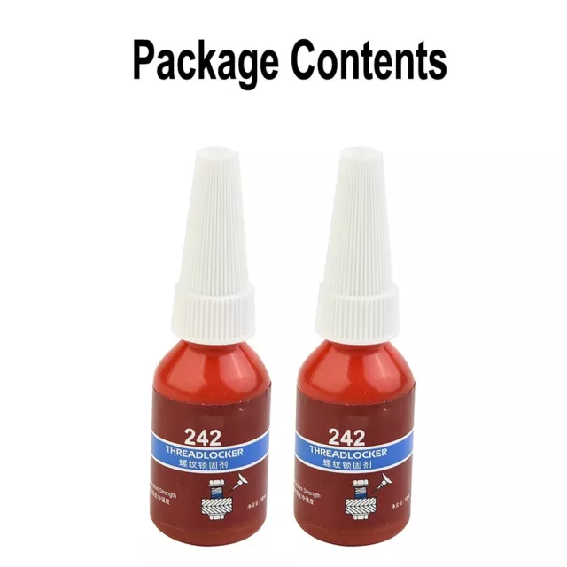 Medium Strength Threadlocker Adhesive for Secure and Strong Fastening 2Pcs 10ml