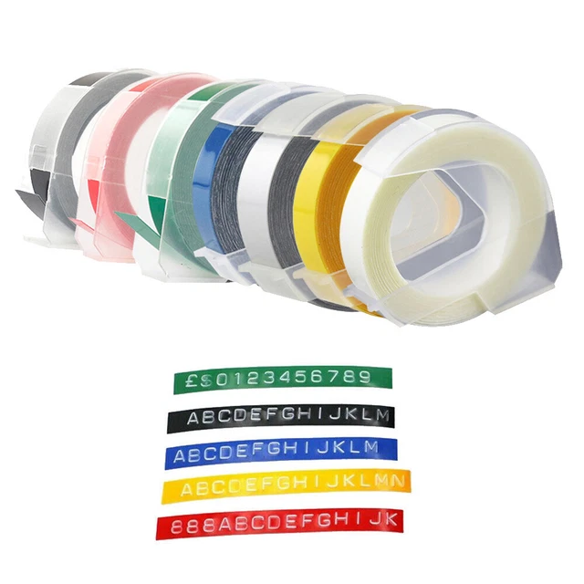 3D Plastic Embossing Label Maker Tape 9mm*3m Compatible for DYMO 1610 12965