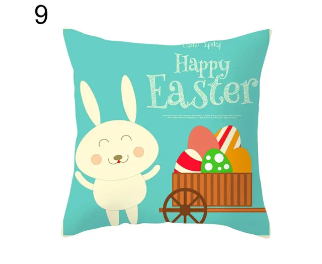 Easter Cartoon Rabbit Bicyle Throw Pillow Cover Case Cushion Home Sofa Car De...