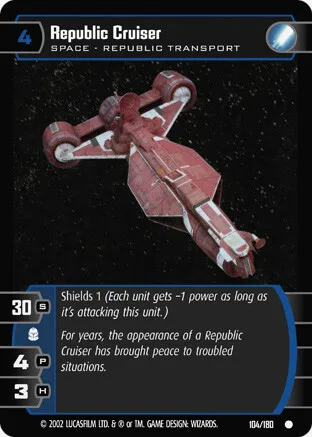 Republic Cruiser - FOIL - Attack of the Clones - Star Wars TCG