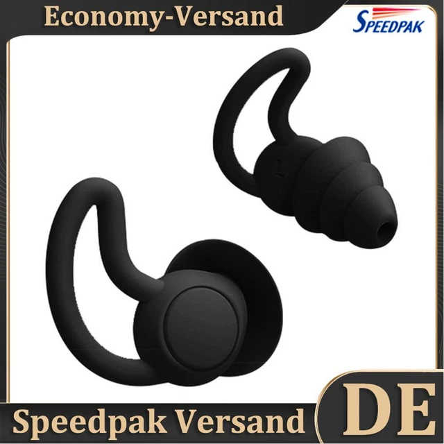 Tappi per orecchie in silicone isolamento acustico tappi per dormire antirumore (nero)