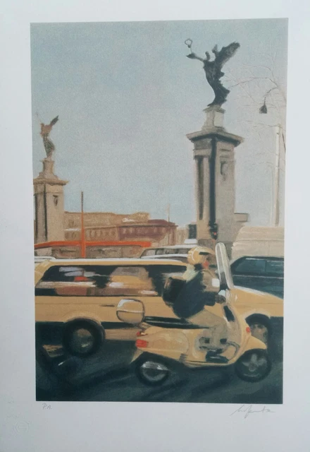 Ferrante Serigrafia Firmata arte figurativa paesaggio urbano quadro arredo casa